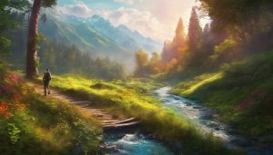 Een mooie wandelpad in een weelderige natuurlijke omgeving met supplementen.