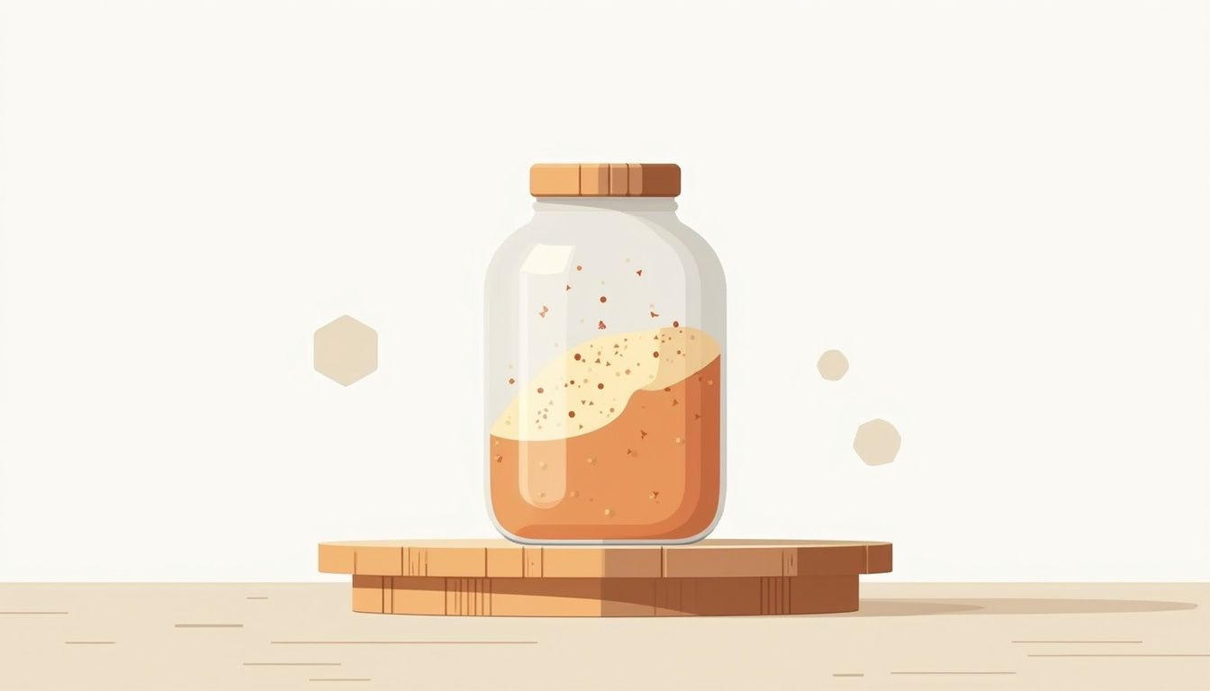 Minimalistische vectorillustratie van een glazen pot met creatinepoeder. Minimalistische vectorillustratie van een glazen pot met creatinepoeder.