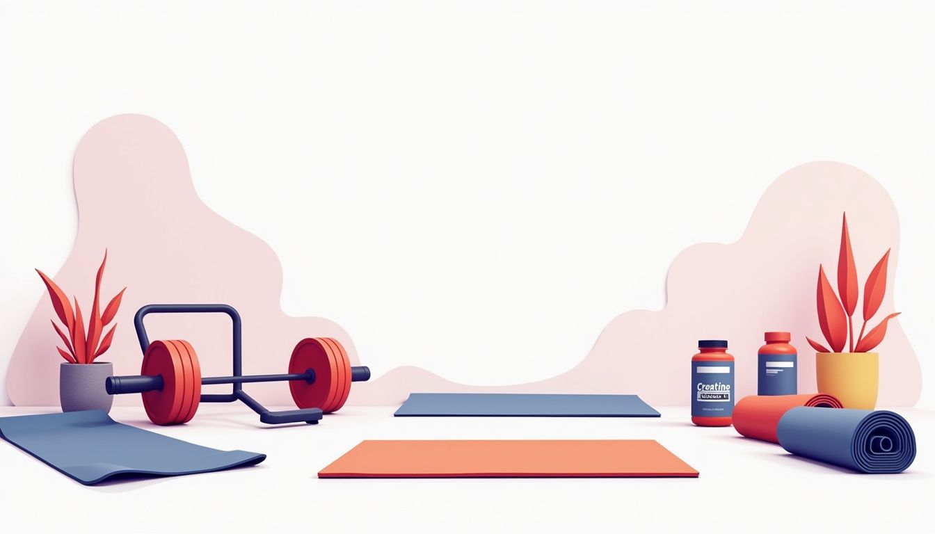 Minimalistische vectorillustratie van een lege gym met fitnessapparatuur.
